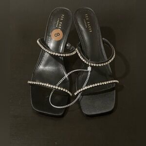 Ted Baker RINITA  Diamante Satin Mule Heel Sandal-Size 38